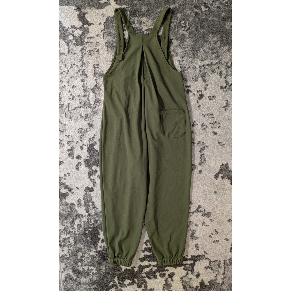 Halara Jumpsuit Overalls Size XL Green Jogger Leg Adjustable Waffle Knit‎ - Picture 3 of 7